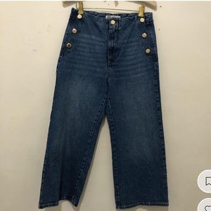Zara High waisted jeans with buttons size 6